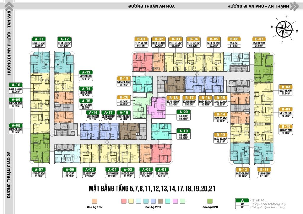 Mặt bằng căn hộ chung cư benhill